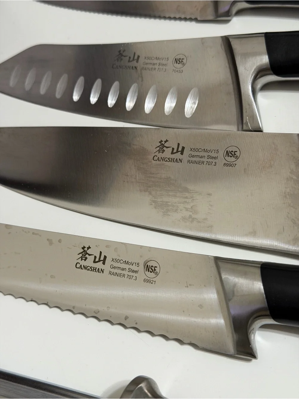 Cangshan Rainier Series 7 Pc Kitchen knives Block Set X50CrMoV15 German Steel